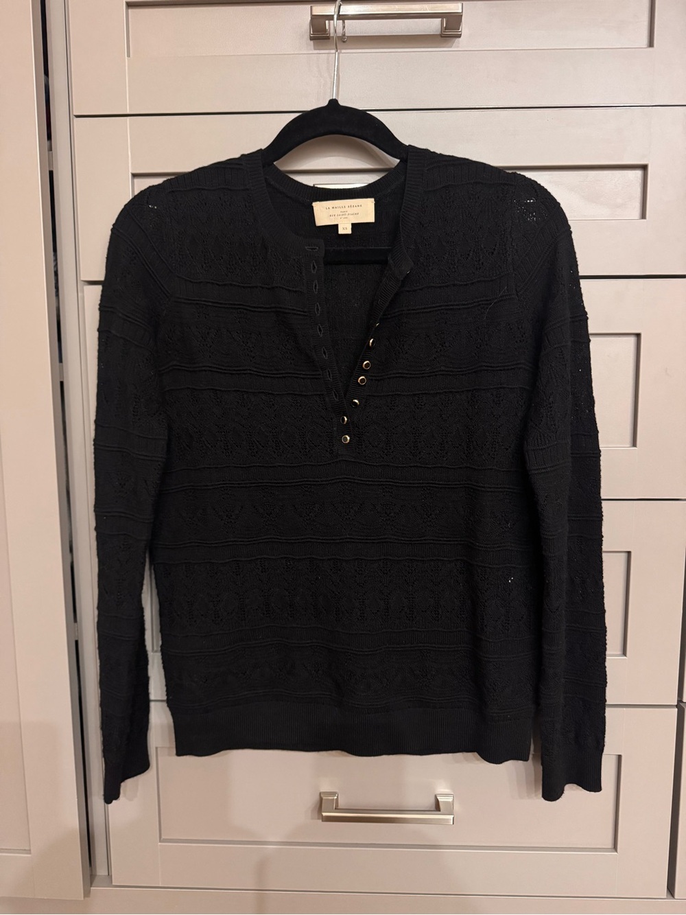 Sezane black Lyna sweater in XS